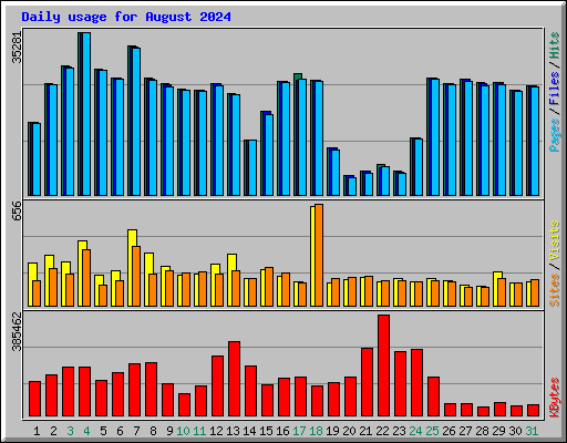 Daily usage for August 2024