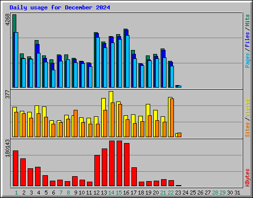 Daily usage for December 2024