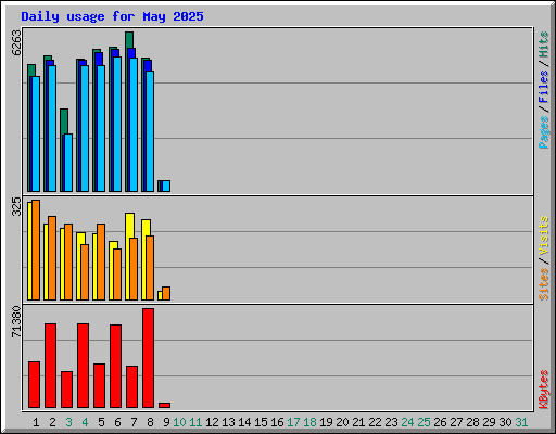Daily usage for May 2025