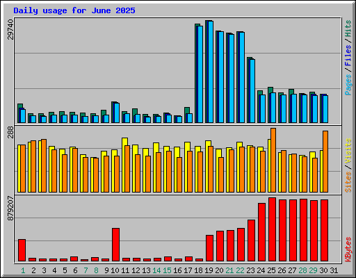 Daily usage for June 2025