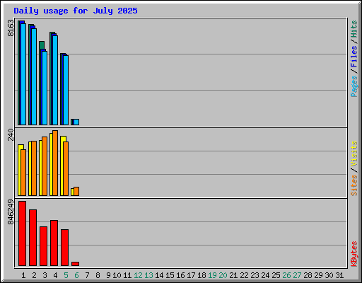 Daily usage for July 2025