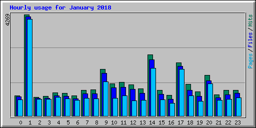 Hourly usage for January 2018