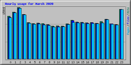 Hourly usage for March 2020