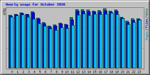 Hourly usage for October 2020