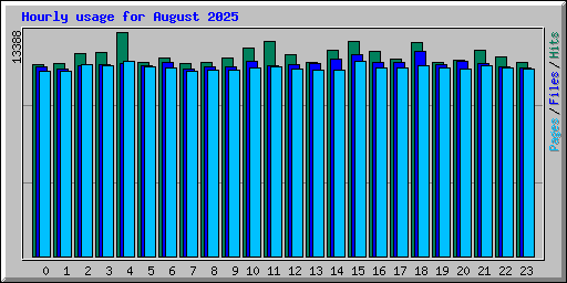 Hourly usage for August 2025