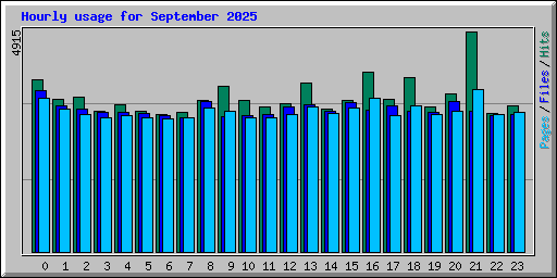 Hourly usage for September 2025