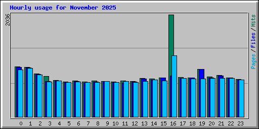 Hourly usage for November 2025